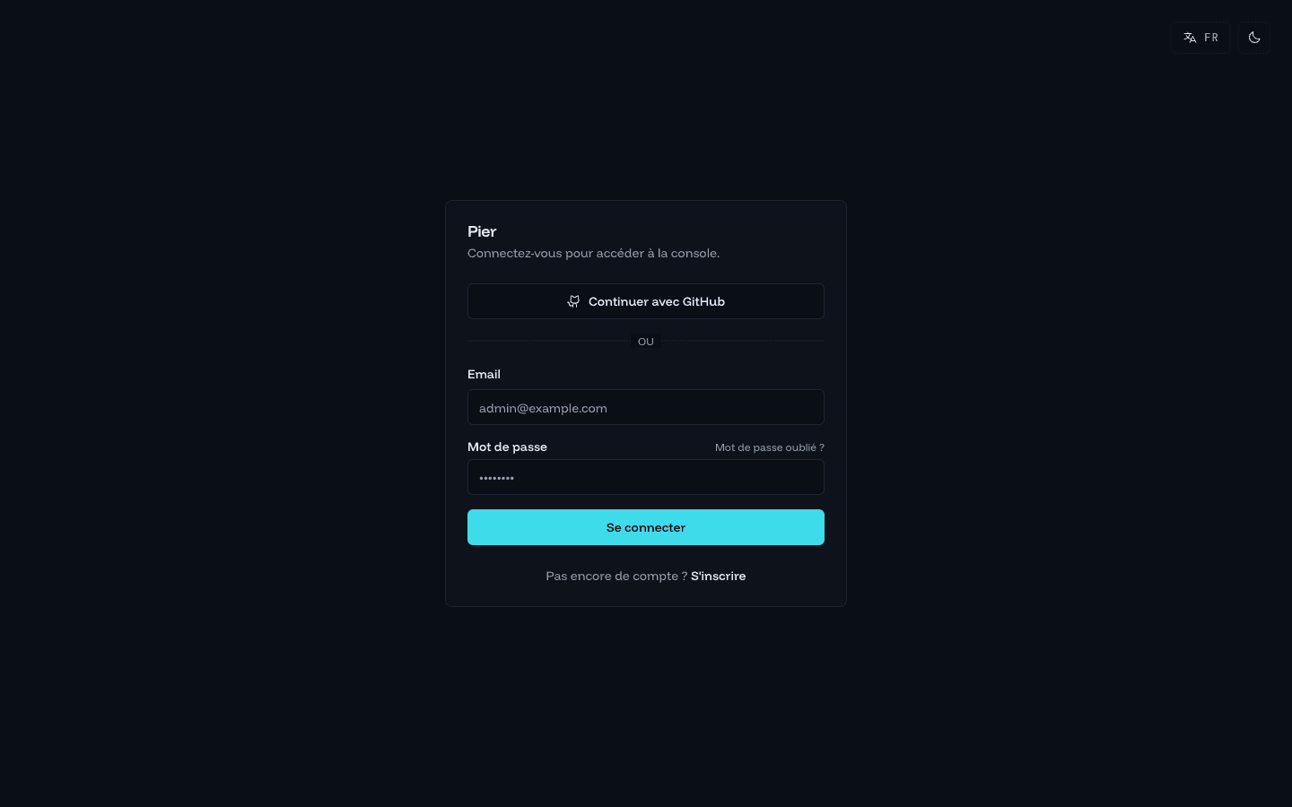 Page de connexion